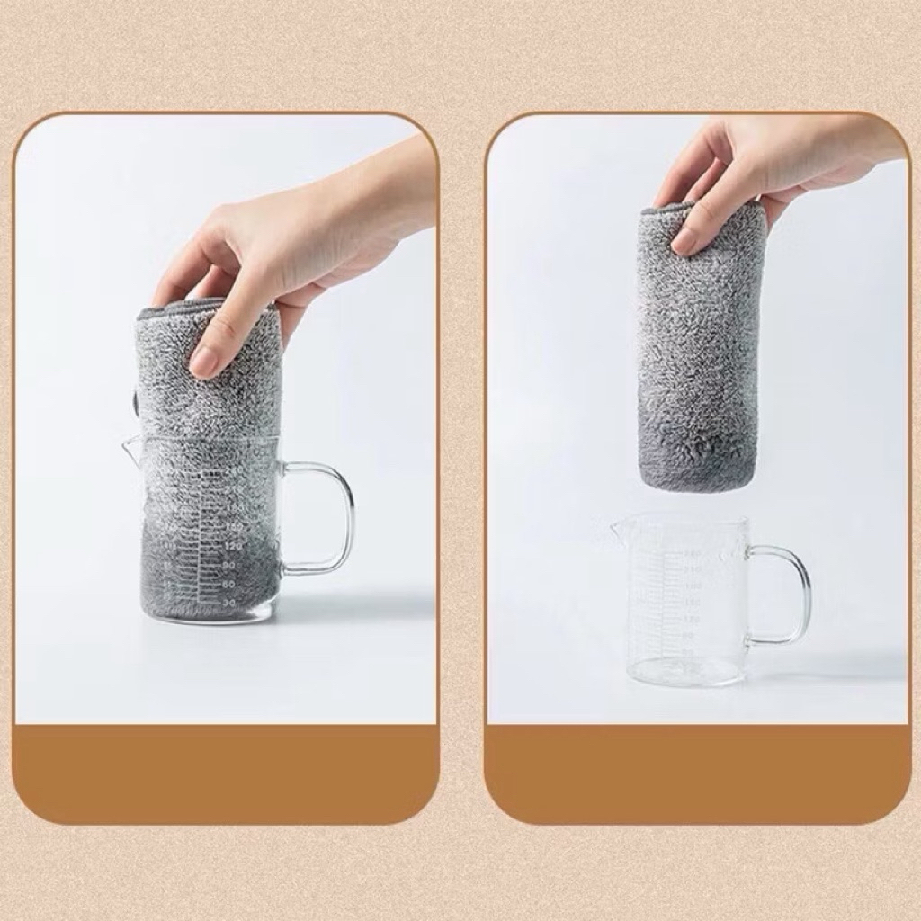 Combo 50 Khăn Lau Chén Bát Sợi Than Tre Kháng Khuẩn, Giẻ Lau Bếp Đa Năng 2 Mặt Siêu Thấm Hút 20x20cm