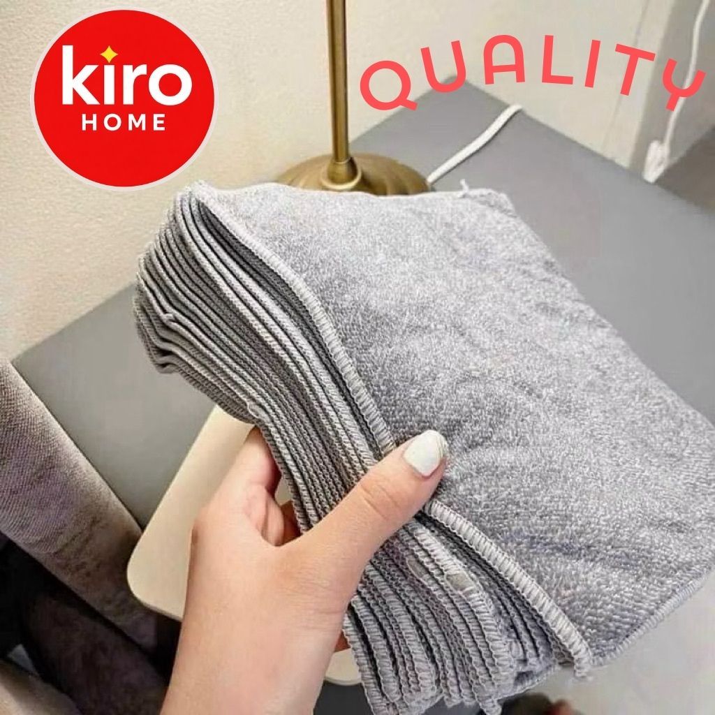 Combo 50 Khăn Lau Chén Bát Sợi Than Tre Kháng Khuẩn, Giẻ Lau Bếp Đa Năng 2 Mặt Siêu Thấm Hút 20x20cm