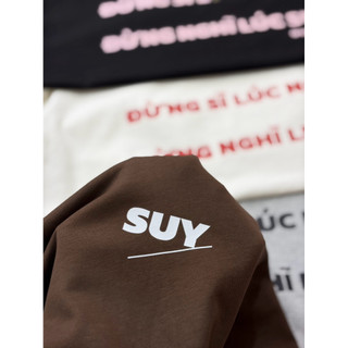 [ÁO BOXY SUY FUNNY QUOTE] Áo thun Boxy in chữ SUY Unisex chất Cotton Premium định lượng 260gsm