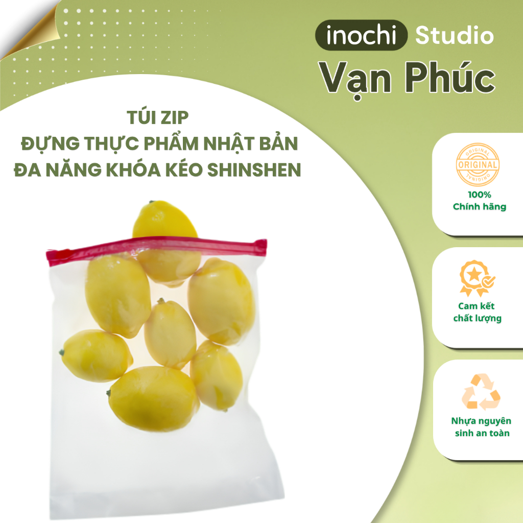 Túi zip đựng thực phẩm tái sử dụng nhật bản đa năng khóa kéo Shinshen 1L 3L zipper inochi store hcm