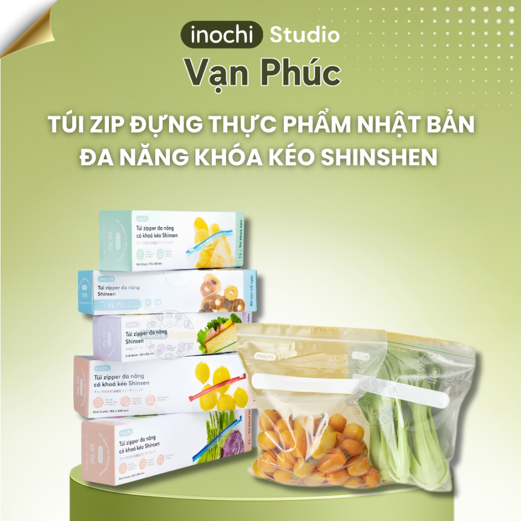 Túi zip đựng thực phẩm tái sử dụng nhật bản đa năng khóa kéo Shinshen 1L 3L zipper inochi store hcm