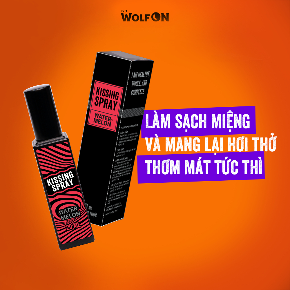 Xịt Thơm Miệng Kissing Spray LYD Wolf ON Hương Ice Watermelon Vị Dưa Hấu Lạnh Ngọt Dịu Nhỏ Gọn 20ml