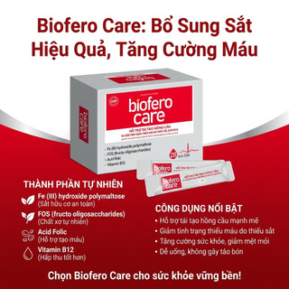 Biofero Care - Hỗ Trợ Tạo Hồng Cầu Hộp 28 Gói * 15 ML