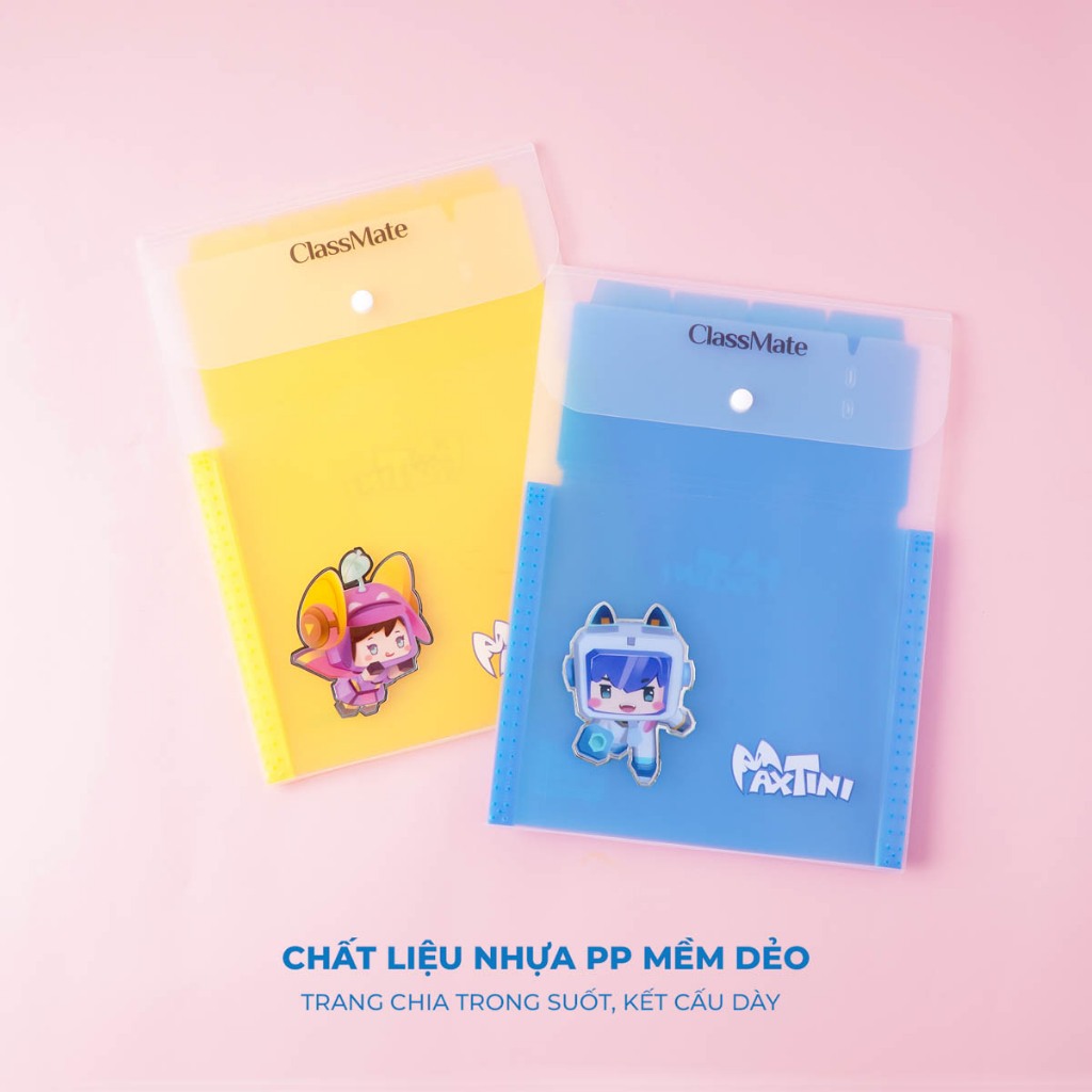Túi Đựng Tài Liệu Nhiều Ngăn Classmate Clear Bag Maxtini Nhựa PP Bền, Khuy Bấm Tiện Lợi, Có Phần Phân Ngăn CL-CBA11