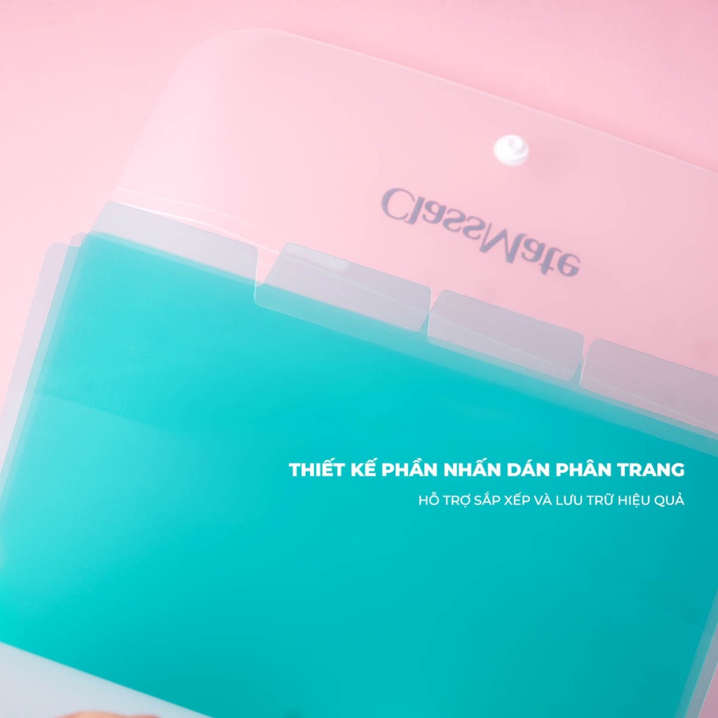 Túi Đựng Tài Liệu Nhiều Ngăn Classmate Clear Bag Maxtini Nhựa PP Bền, Khuy Bấm Tiện Lợi, Có Phần Phân Ngăn CL-CBA11