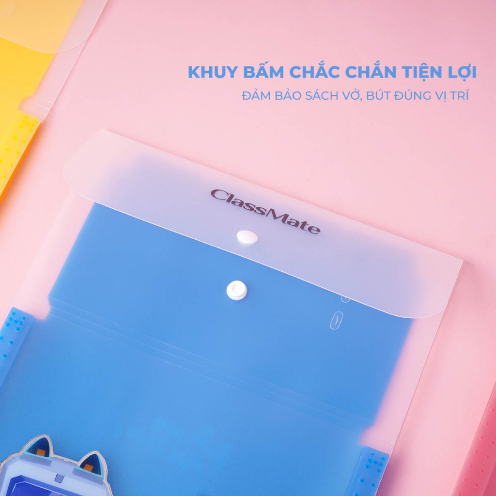 Túi Đựng Tài Liệu Nhiều Ngăn Classmate Clear Bag Maxtini Nhựa PP Bền, Khuy Bấm Tiện Lợi, Có Phần Phân Ngăn CL-CBA11
