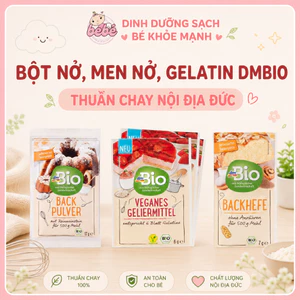 Bột nở, men nở, bột gelatin dmBio hữu cơ nội địa Đức thuần chay