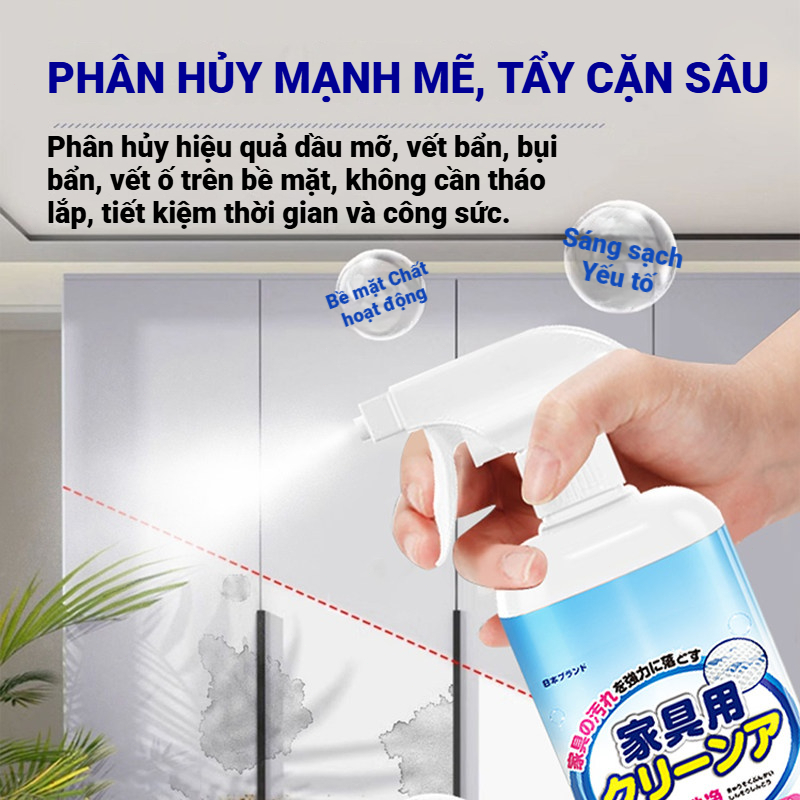 Nước lau gỗ, Chai xịt làm sạch và đánh bóng gỗ, Không Bào Mòn Lớp Sơn,an toàn cho sơn gỗ, không mùi nồng