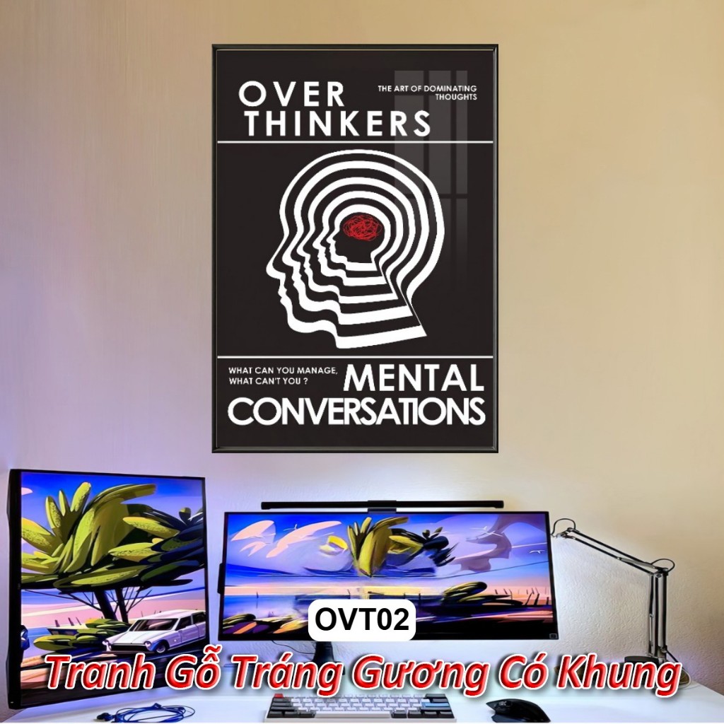 Bộ Sưu Tập Tranh Tâm Lý Học "Over Thinkers" Cực Chất - Tranh Tráng Gương Treo Tường Decor Phòng Trừu Tượng Đương Đại