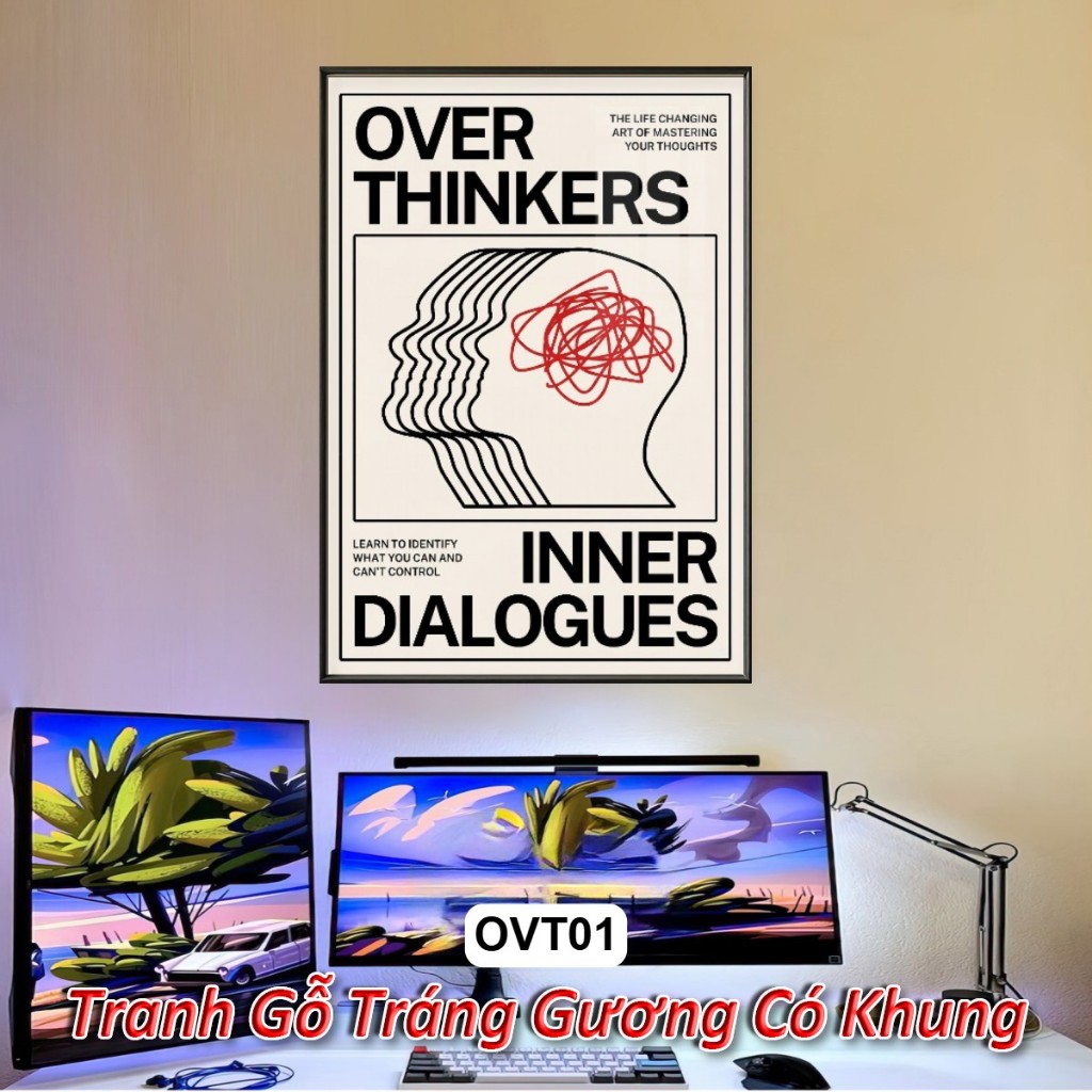 Bộ Sưu Tập Tranh Tâm Lý Học "Over Thinkers" Cực Chất - Tranh Tráng Gương Treo Tường Decor Phòng Trừu Tượng Đương Đại
