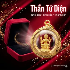 Mặt Dây Chuyền Tròn Phụ Kiện Trang Trí Đeo Cổ Khung Mạ Vàng Mang Lại Cảm Giác Thư Thái 2.5cm