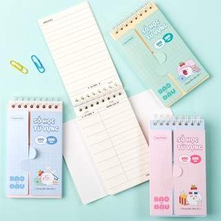 Sổ Tay Học Từ Vựng A7 100GSM 100 Trang Tráng Keo Chống Thấm, Sổ Từ Mới Lò Xo, Sổ Từ Vựng Học Ngôn Ngữ Mới, Sổ Ghi Nhớ