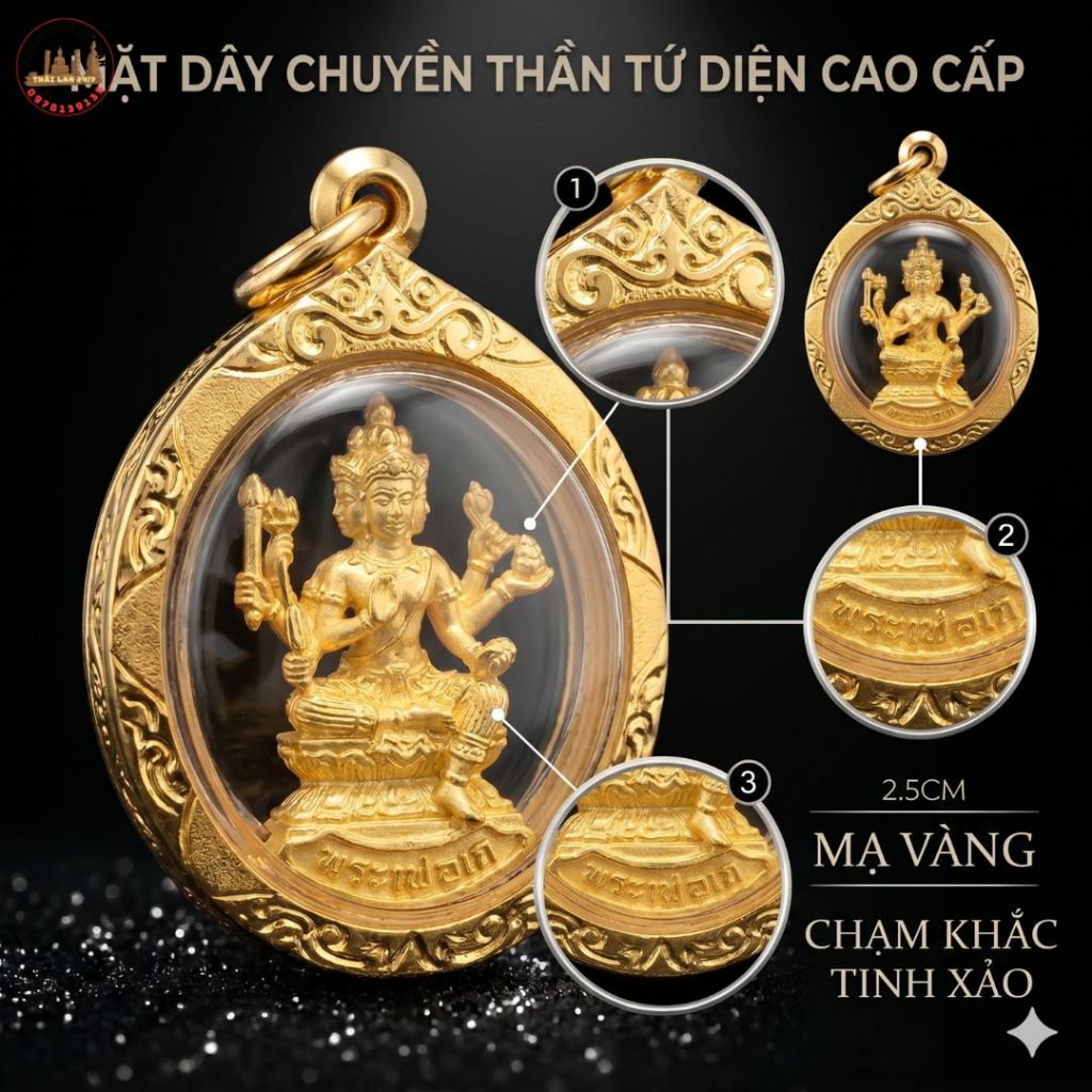 Mặt Dây Chuyền Tròn Phụ Kiện Trang Trí Đeo Cổ Khung Mạ Vàng Mang Lại Cảm Giác Thư Thái 2.5cm
