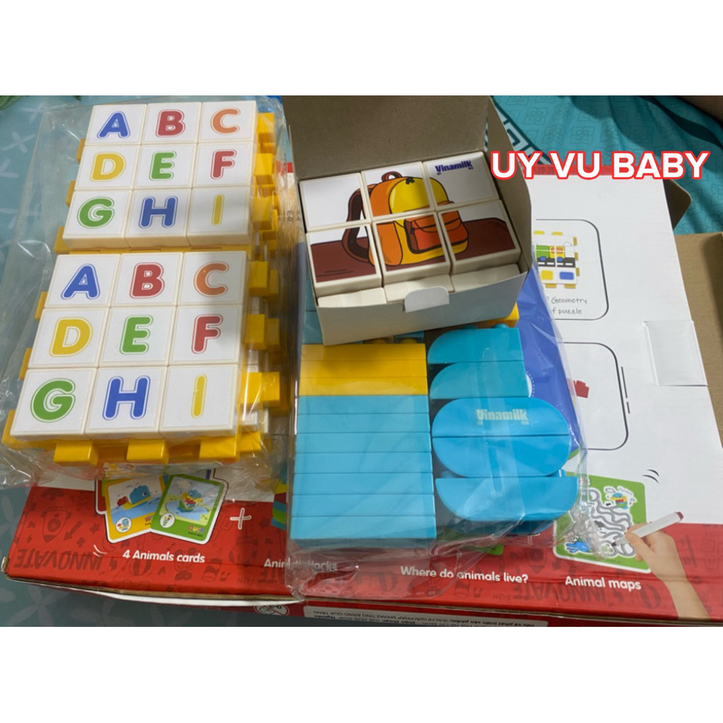 Đồ Chơi Xếp Hình Phát Triển Trí Tuệ Cho Trẻ, bộ lắp ghép Lego trí tuệ - Hàng khuyến mại Vinamilk