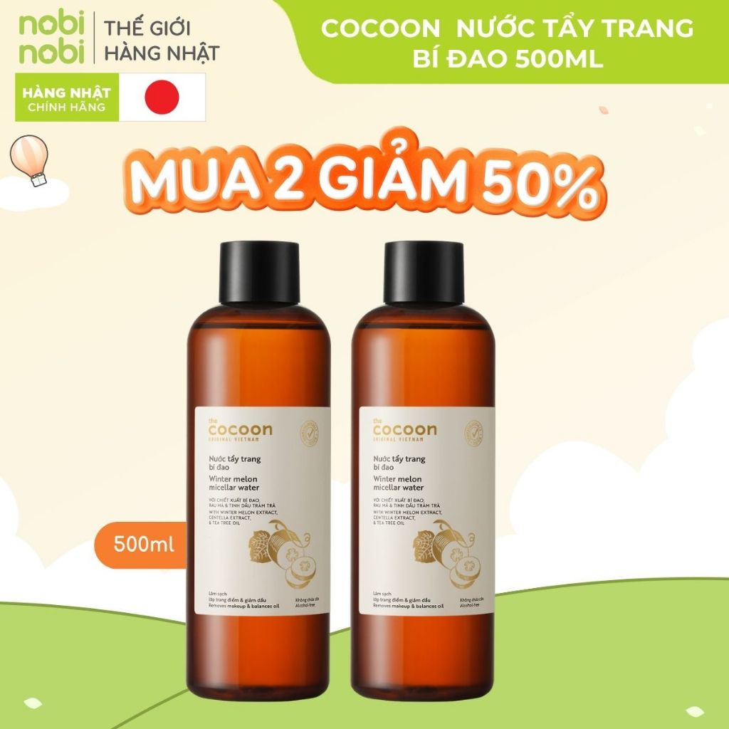 Nước tẩy trang thuần chay COCOON 140ML/500ml