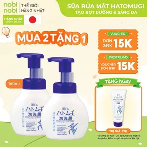 Sữa rửa mặt tạo bọt Reihaku Hatomugi Facial Whip dưỡng ẩm trắng da 160ml