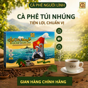 Cà Phê CF15 Túi Nhúng - Hộp 10 Gói - Cà Phê Người Lính| Robusta Nguyên Chất