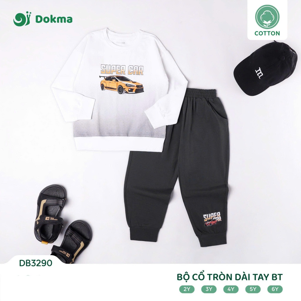 (11-22kg, 2-6Y) Bộ Dài Tay Cotton Bé Trai Dokma DB1413 DB2426 DB2428 DB1551 DB3290 DB1836 DB3247 DB3295 DB3308