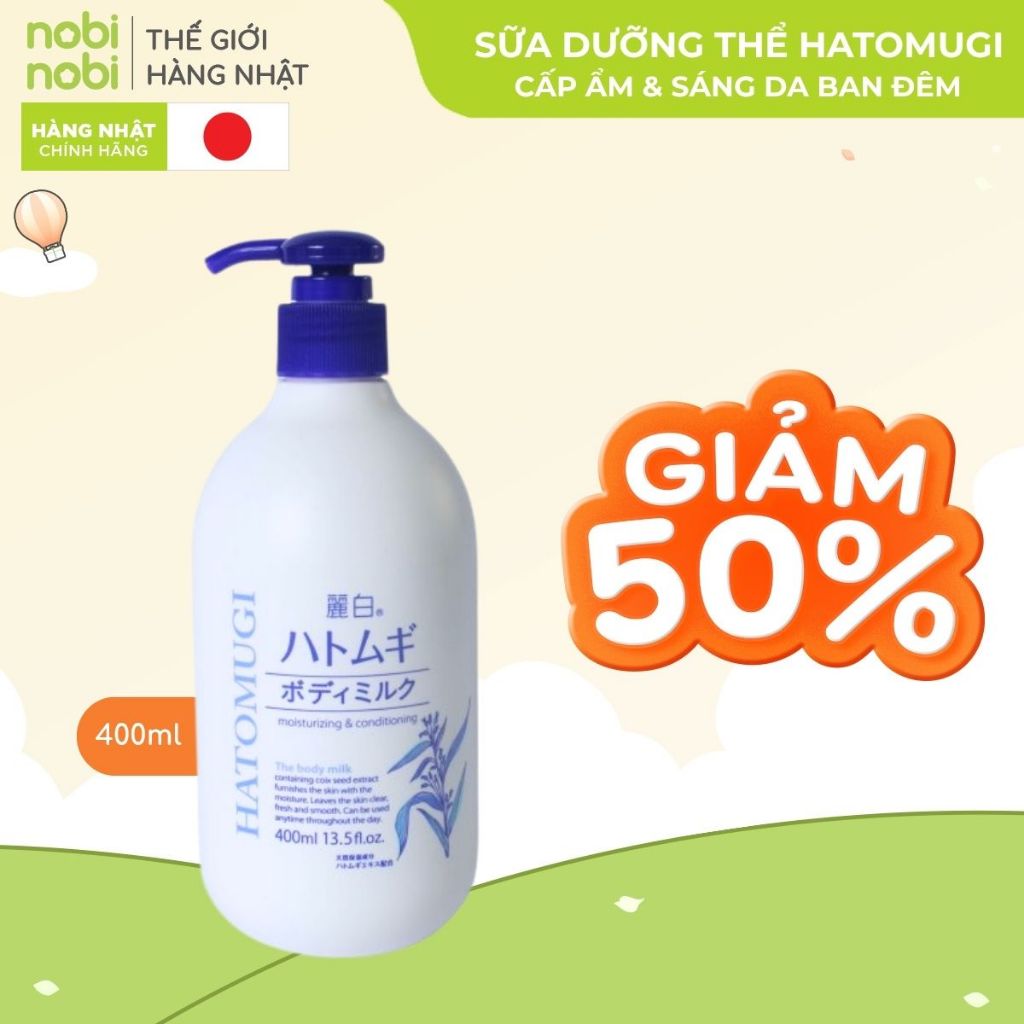 (Chính hãng) Sữa Dưỡng Thể Toàn Thân Reihaku Hatomugi Dưỡng Ẩm và Làm Sáng Da