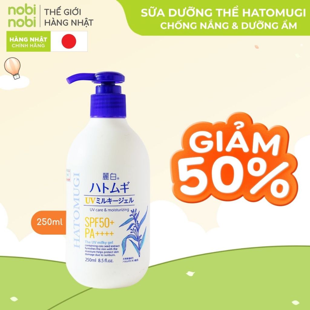 Sữa Dưỡng Thể Reihaku Hatomugi Dưỡng Ẩm và Làm Sáng Da SPF50+ PA++++ 250ml (Hàng chính hãng)
