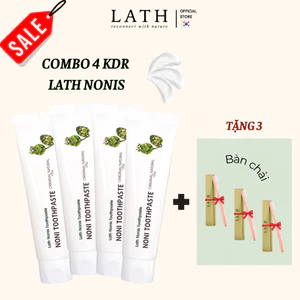 Combo 4 KĐR Thảo Dược Trái Nhàu Lath Noni Toothpaste 120g chống viêm nướu, ngừa sâu răng, hôi miệng