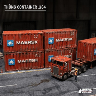Mô Hình Thùng Container MAERSK 1:64 - Container trang trí cho xe hotwheel -Sa bàn Diorama- Hộp trưng bày MITU Figure