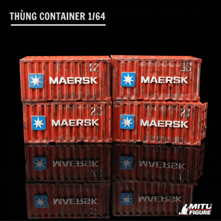 Mô Hình Thùng Container MAERSK 1:64 - Container trang trí cho xe hotwheel -Sa bàn Diorama- Hộp trưng bày MITU Figure