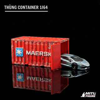 Mô Hình Thùng Container MAERSK 1:64 - Container trang trí cho xe hotwheel -Sa bàn Diorama- Hộp trưng bày MITU Figure