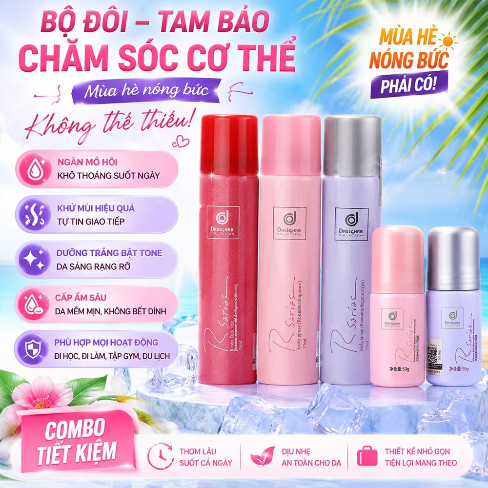 【Bộ sản phẩm khuyến mãi mùa hè】Xịt khử mùi và chống mồ hôi Thái Lan dành cho cả nam và nữ + Gel chống mồ hôi tiện lợi