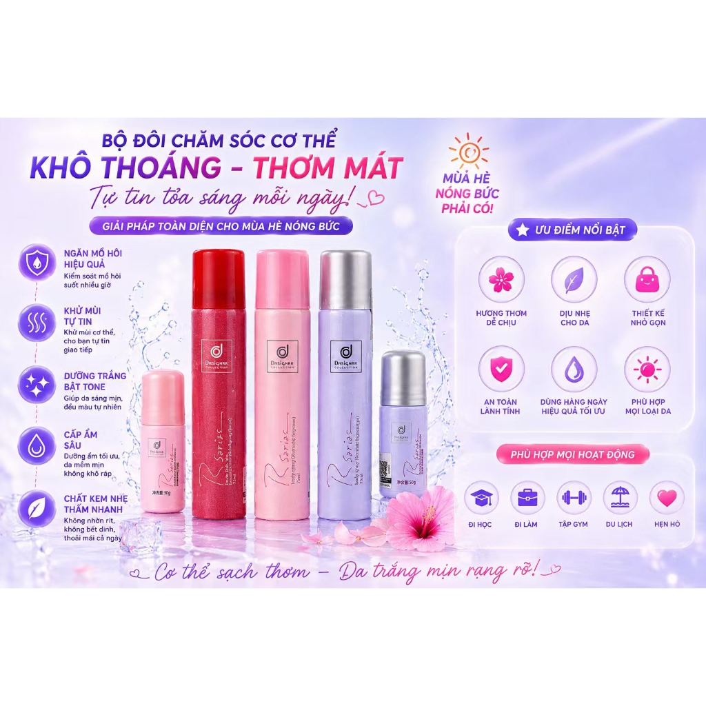 【Bộ sản phẩm khuyến mãi mùa hè】Xịt khử mùi và chống mồ hôi Thái Lan dành cho cả nam và nữ + Gel chống mồ hôi tiện lợi