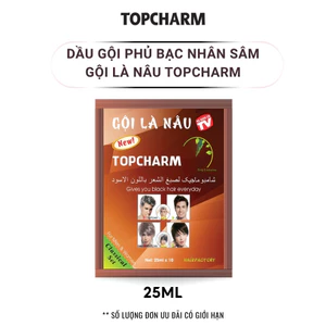 Dầu gội phủ bạc nhuộm nâu tóc Topcharm Nhuộm Nâu Tóc Tự Nhiên Cho Tóc Óng Mượt gói 25ml
