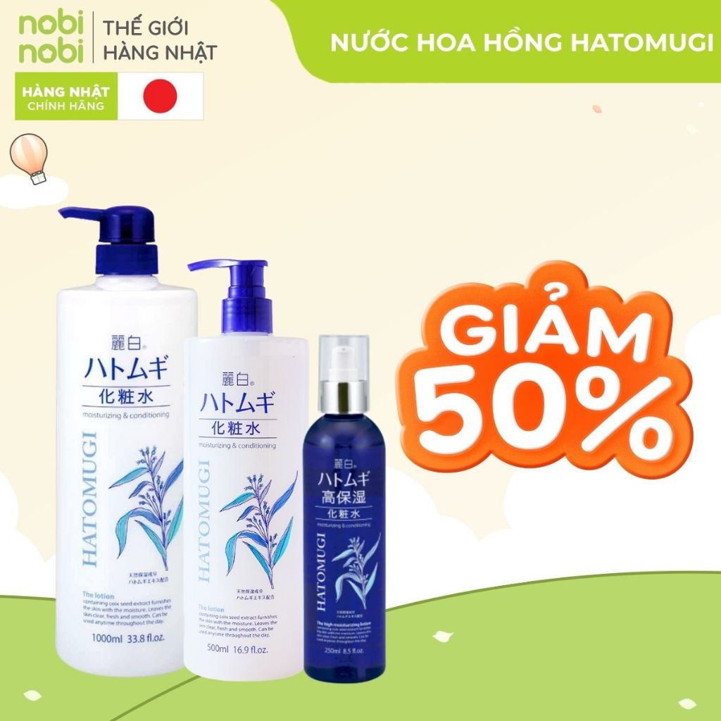 Toner/ Nước hoa hồng dưỡng ẩm và làm sáng da Reihaku Hatomugi Lotion (1000ml)