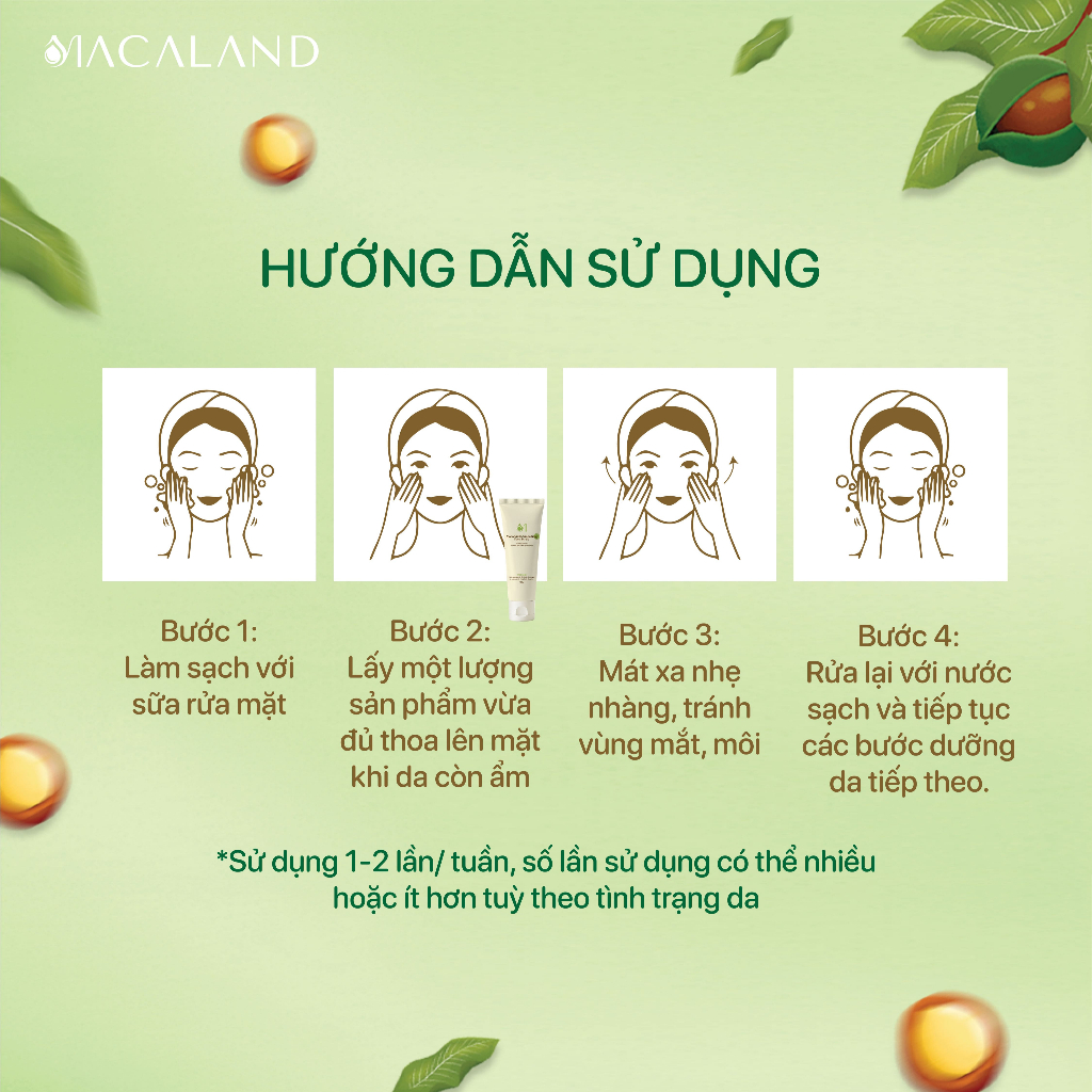 Tẩy Tế Bào Chết Da Mặt Mắc Ca 120g Làm Mịn Da Macaland - Macadamia Smoothing Face Scrub