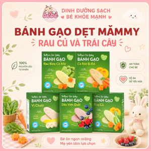 Bánh gạo dẹt rau củ Mămmy cho bé từ 6 tháng, giúp bé tập nhai bổ sung dinh dưỡng
