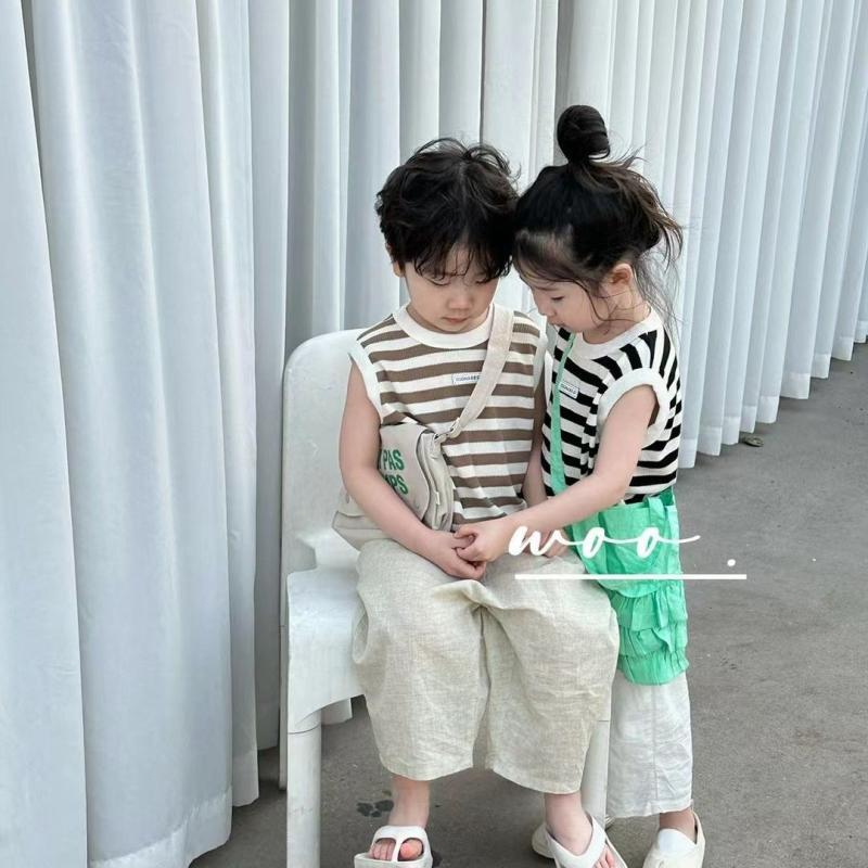Quần chống muỗi trẻ em mùa hè mới 2026, kiểu Hàn, vải lụa bông mỏng, quần 9/7 rộng rãi cho bé trai và bé gái