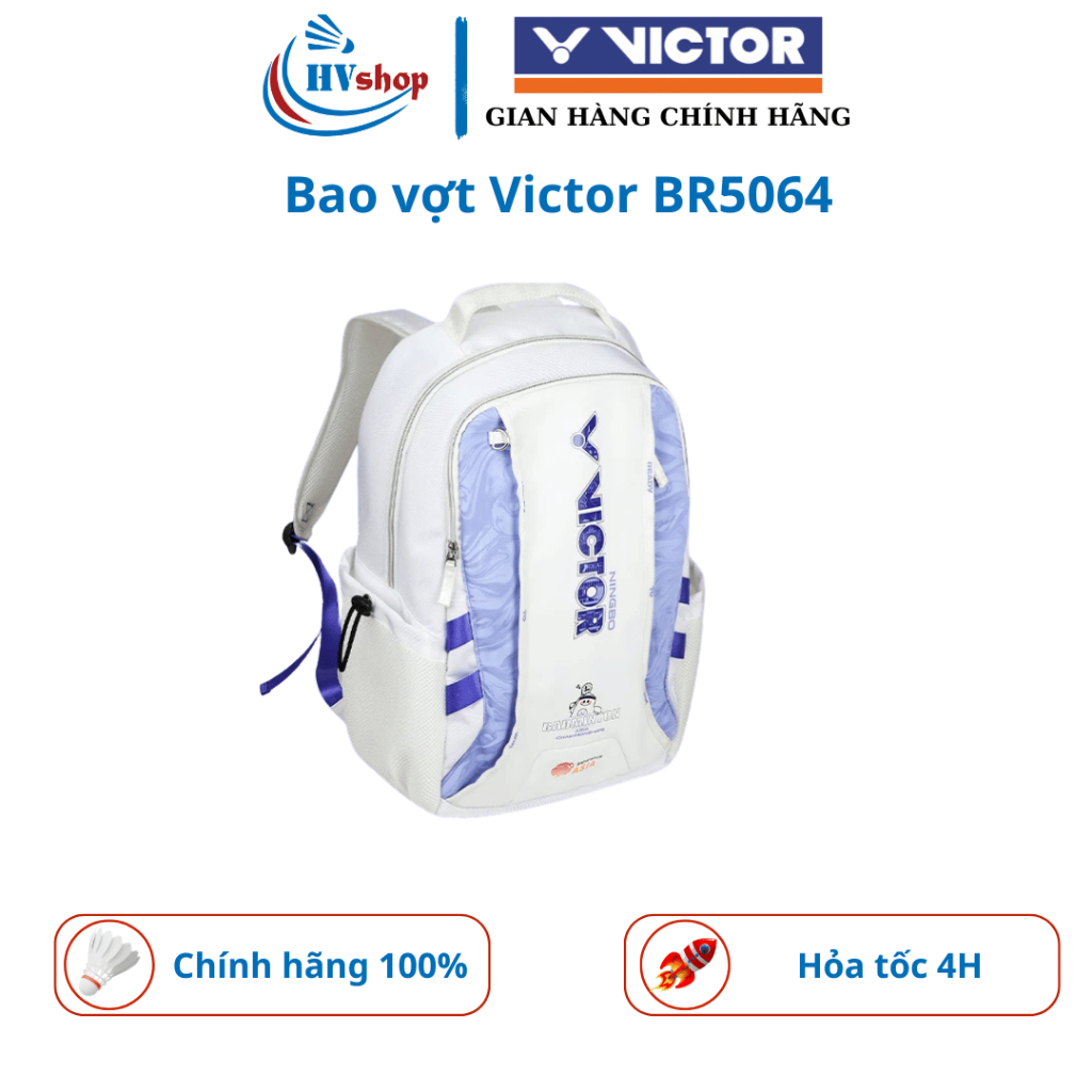 Balo cầu lông Victor BR5064, BR5045 chính hãng, ngăn đựng đồ công thái học - HVShop