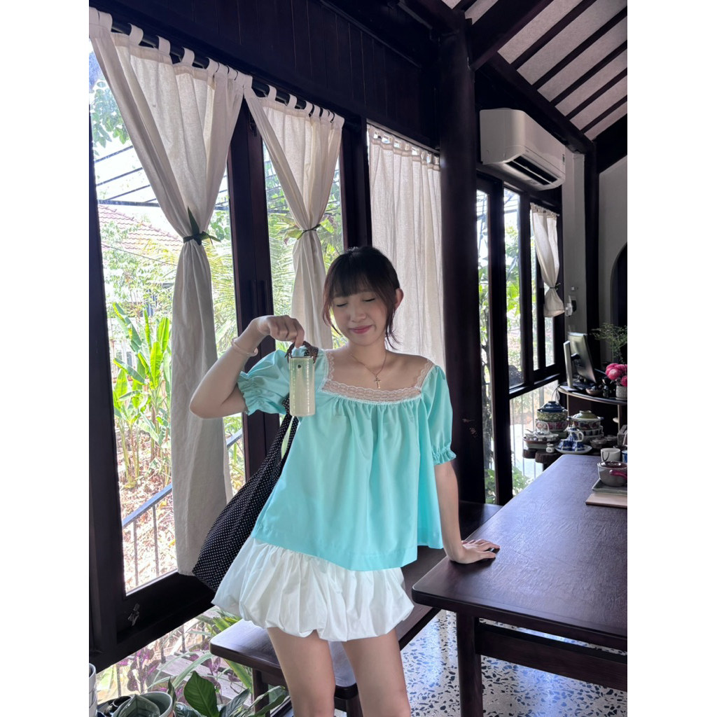 Áo (có sẵn) Tiffany  Babydool Phối Ren Siêu Tôn Da.