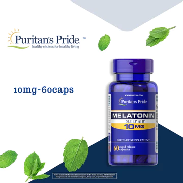 Puritan's Pride Melatonin 10mg x60 cấp suli - Hàng Mỹ giá gốc, hỗ trợ ngủ sâu cho người khó ngủ nặng