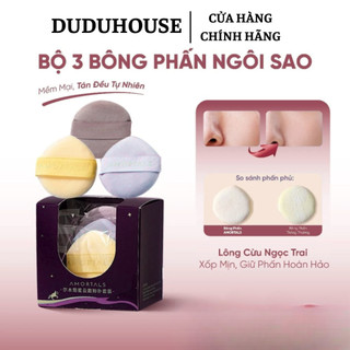 Bông Phấn Amortals Nebula Ngôi Sao Mút Trang Điểm Mềm Mịn, Phấn Phủ Cao Cấp Size 60x15mm Duduhouse