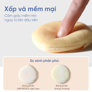 Bông Phấn Amortals Nebula Ngôi Sao Mút Trang Điểm Mềm Mịn, Phấn Phủ Cao Cấp Size 60x15mm Duduhouse