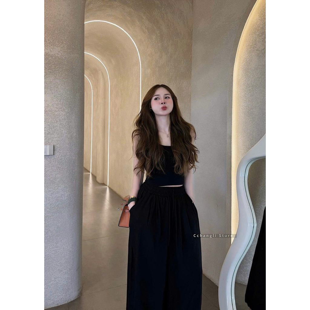 [𝐒𝐮𝐙𝐲] Quần Đũi Linen Gấu Bo Xếp Li QCCC (Dài 90cm)