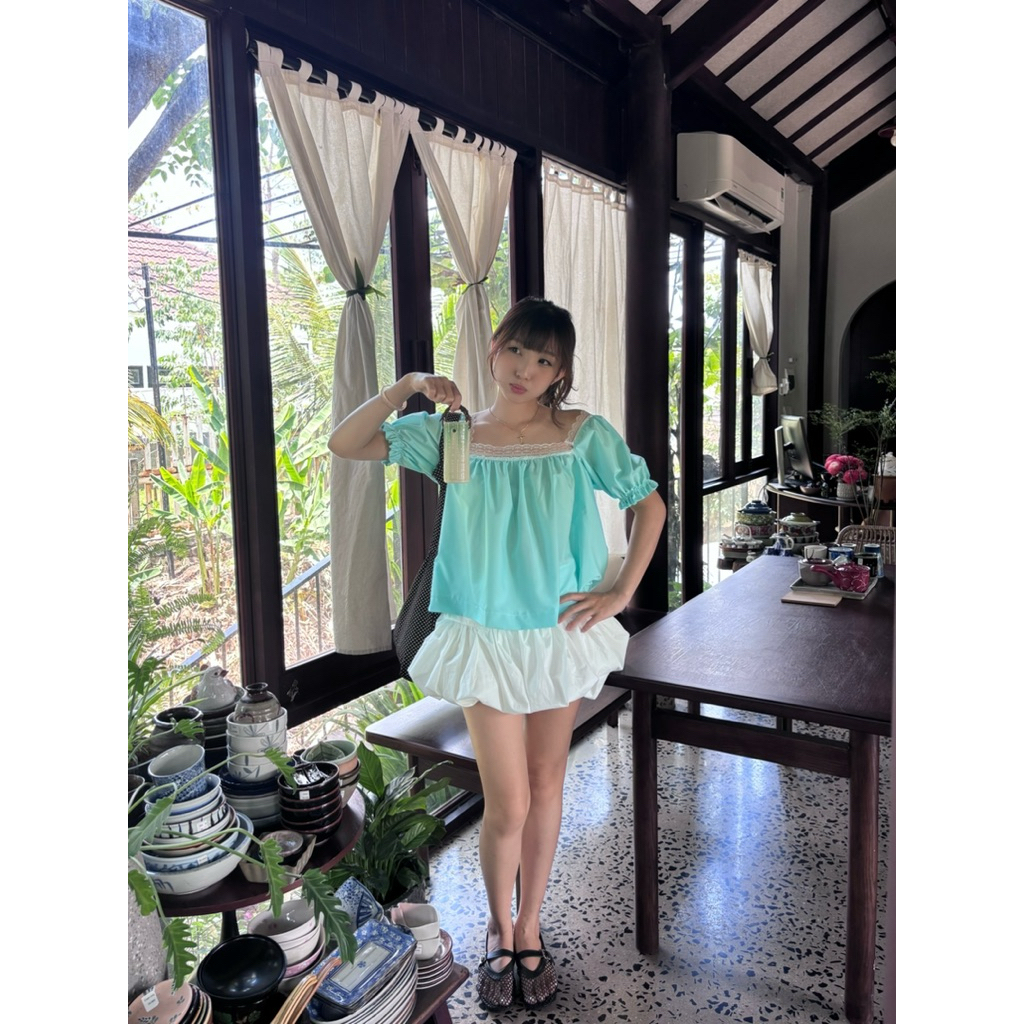 Áo (có sẵn) Tiffany  Babydool Phối Ren Siêu Tôn Da.