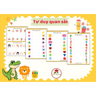 [Tặng file lá bút lông] Học liệu tư duy đa dạng chủ đề 53 trang cho bé từ 2-5tuổi