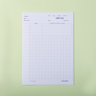Tập Giấy Kiểm Tra 4 Ôly 120GSM, 15 Tờ Giấy Kiểm Tra Cho Học Sinh, Sinh Viên, Chống Thâm