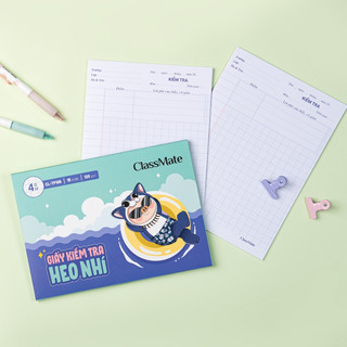 Tập Giấy Kiểm Tra 4 Ôly 120GSM, 15 Tờ Giấy Kiểm Tra Cho Học Sinh, Sinh Viên, Chống Thâm
