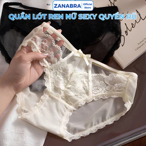 Quần Lót Nữ Ren Đính Nơ - Quần Chip Cạp Vừa Kháng Khuẩn Thoáng Khí ZANABRA L8809