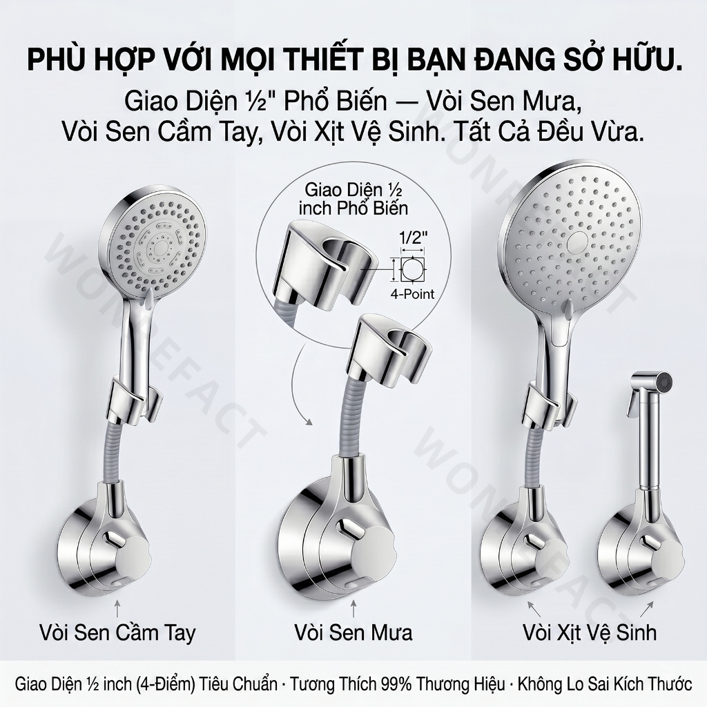 Giá Treo Vòi Xịt Vệ Sinh Và Vòi Sen Chống Nước Siêu Dính Khóa Cố Định Nhựa ABS Cao Cấp Phù Hợp Mọi Phòng Tắm