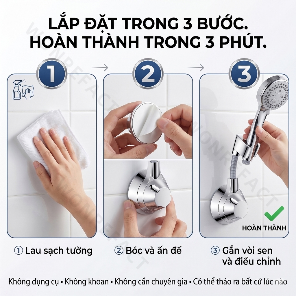 Giá Treo Vòi Xịt Vệ Sinh Và Vòi Sen Chống Nước Siêu Dính Khóa Cố Định Nhựa ABS Cao Cấp Phù Hợp Mọi Phòng Tắm