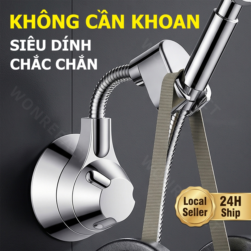 Giá Treo Vòi Xịt Vệ Sinh Và Vòi Sen Chống Nước Siêu Dính Khóa Cố Định Nhựa ABS Cao Cấp Phù Hợp Mọi Phòng Tắm