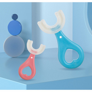 Bàn chải đánh răng chữ u silicon siêu mềm cho bé, kem đánh răng cho trẻ, cốc đánh răng trẻ em